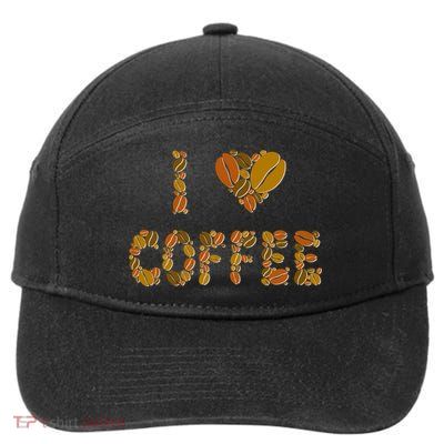 I Love Coffee 7-Panel Snapback Hat