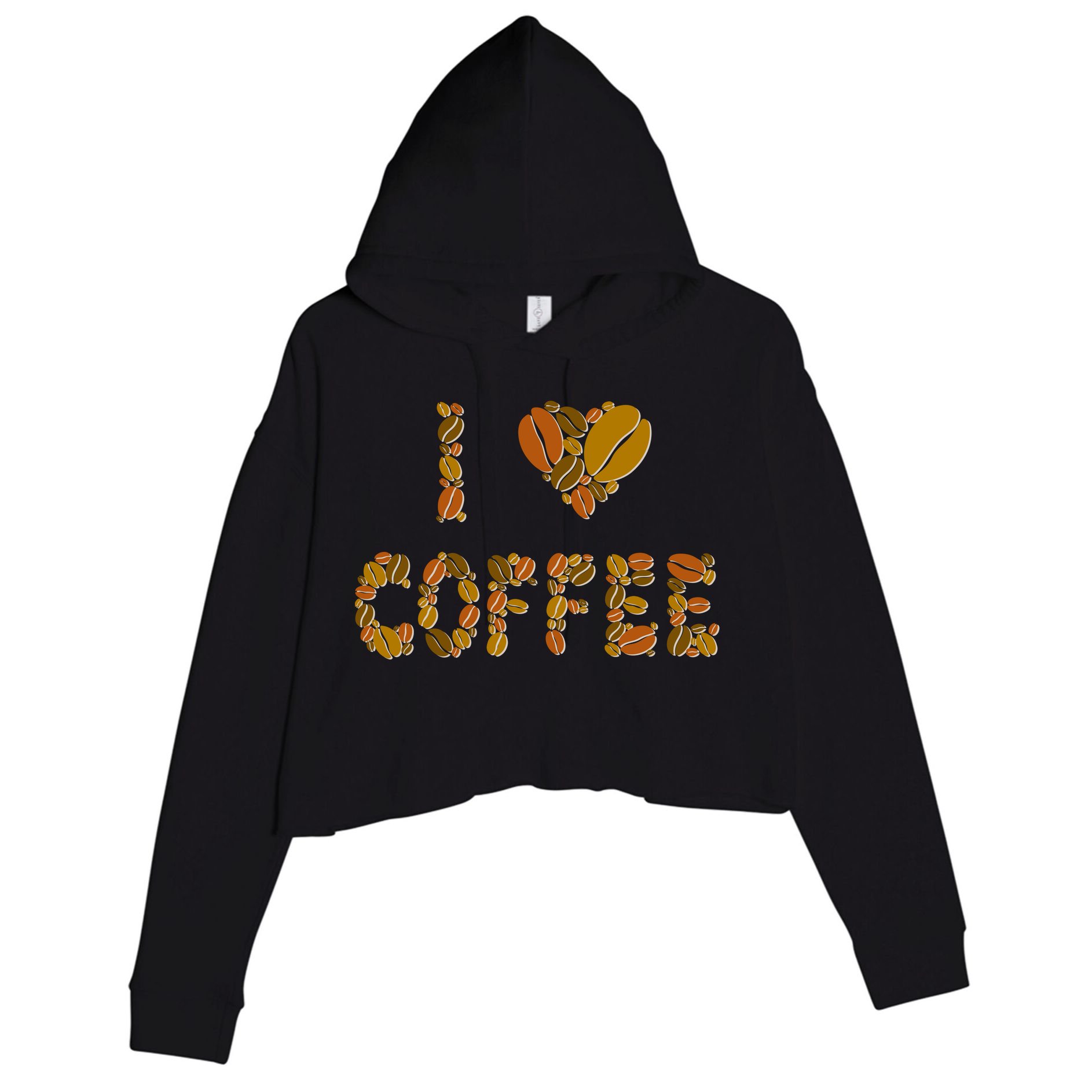 I Love Coffee Crop Fleece Hoodie