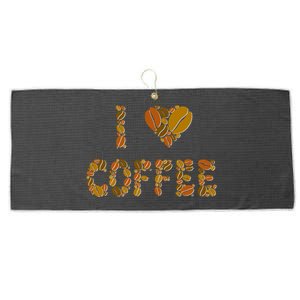 I Love Coffee Large Microfiber Waffle Golf Towel