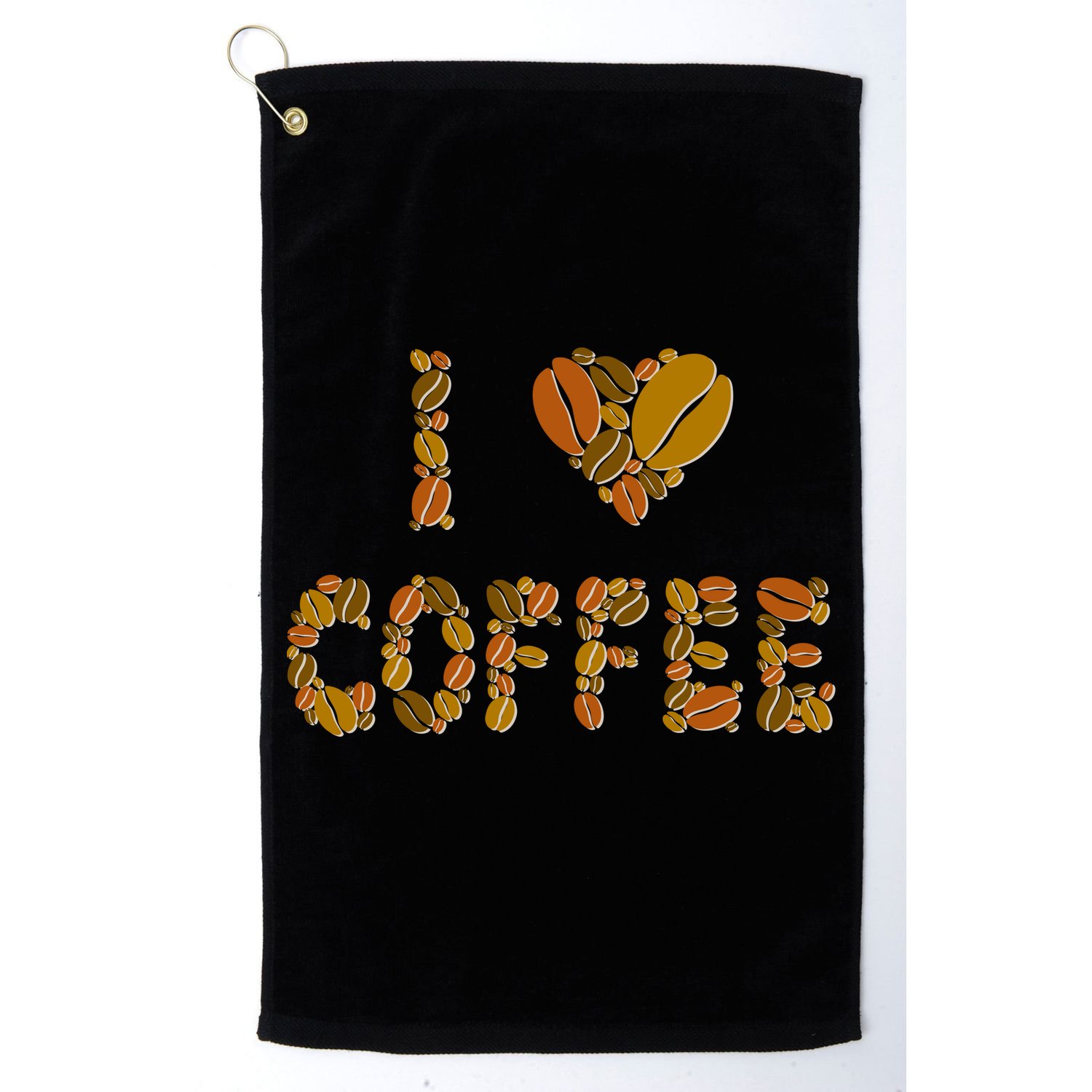 I Love Coffee Golf Towel