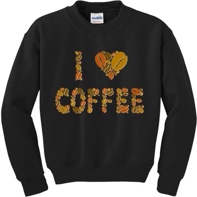 I Love Coffee Kids Sweatshirt