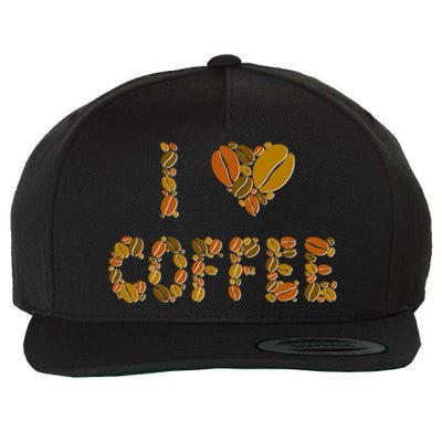 I Love Coffee Wool Snapback Cap