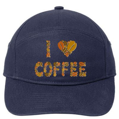 I Love Coffee 7-Panel Snapback Hat