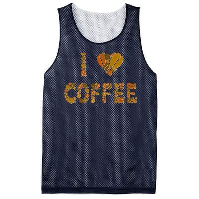 I Love Coffee Mesh Reversible Basketball Jersey Tank