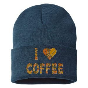 I Love Coffee Sustainable Knit Beanie