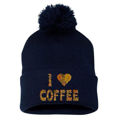 I Love Coffee Pom Pom 12in Knit Beanie