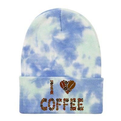 I Love Coffee Tie Dye 12in Knit Beanie