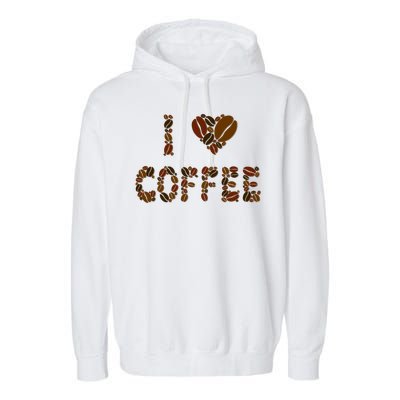 I Love Coffee Garment-Dyed Fleece Hoodie