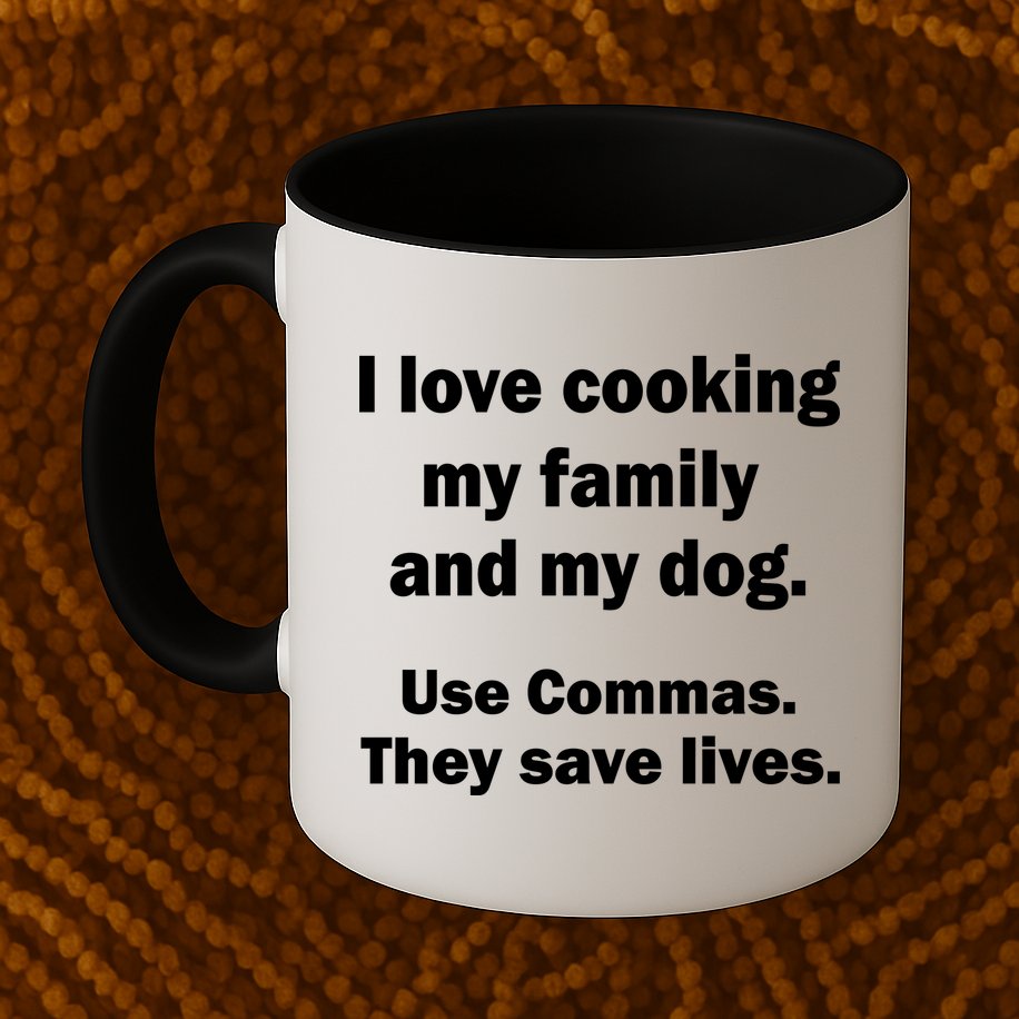 I Love Cooking My Family Commas Save Lives Mug