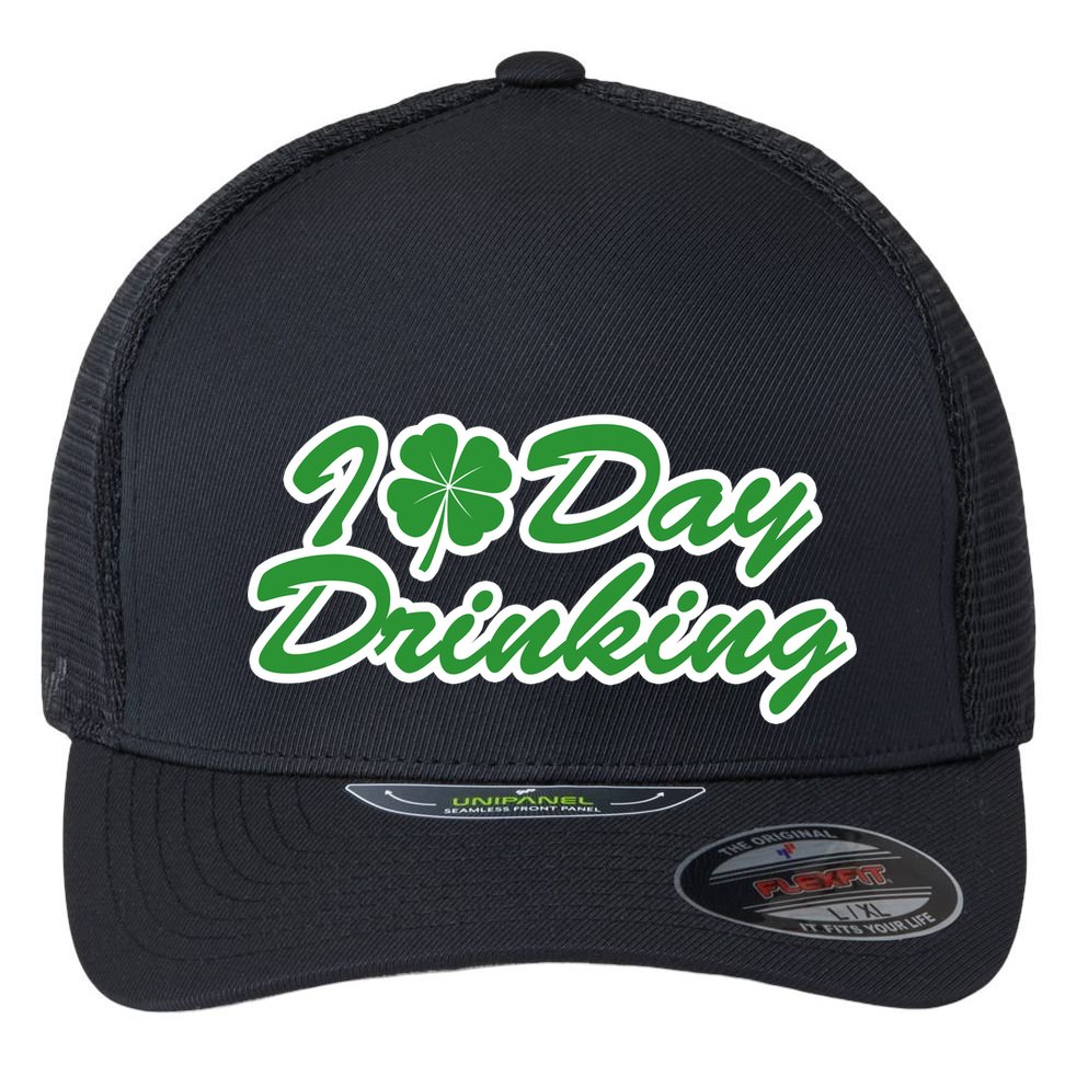 I Love Day Drinking Flexfit Unipanel Trucker Cap