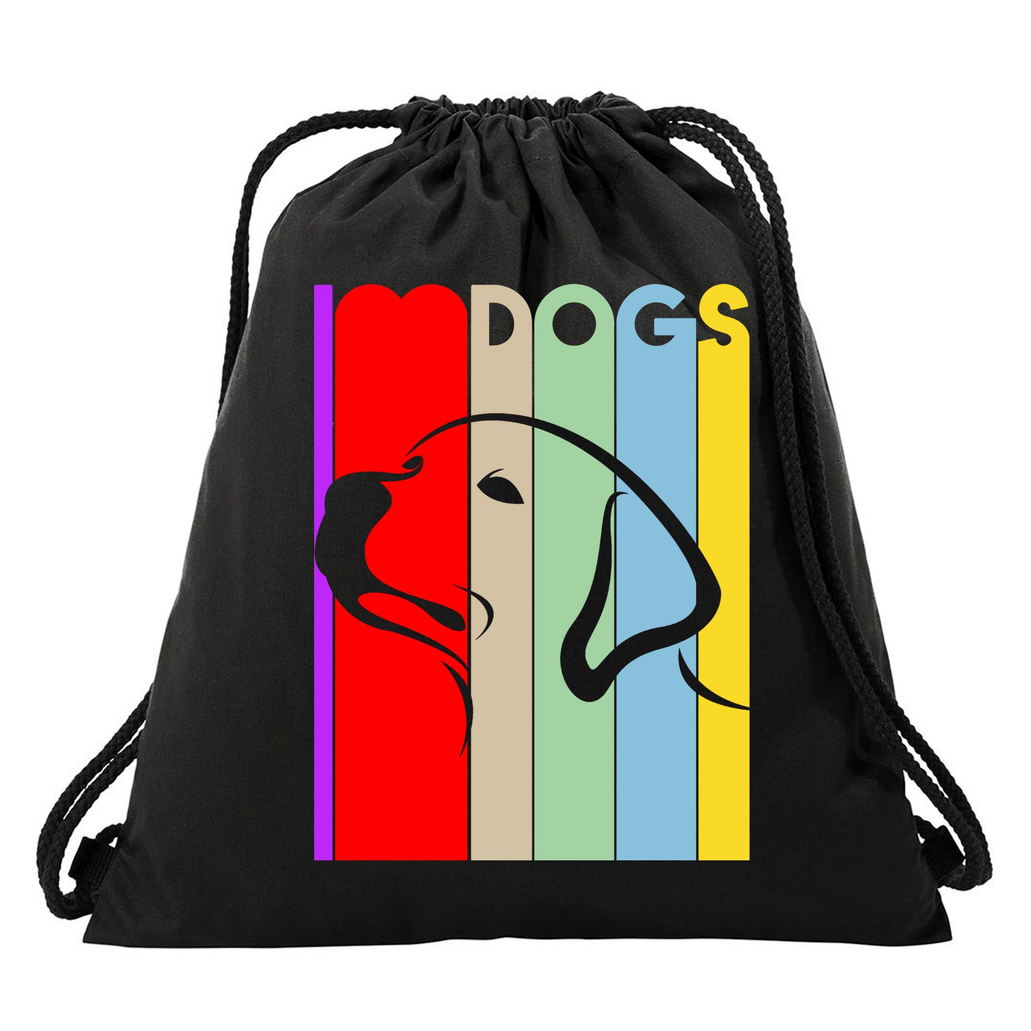 I Love Dogs Cute Dog Lovers Drawstring Bag
