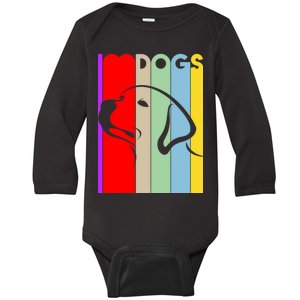 I Love Dogs Cute Dog Lovers Baby Long Sleeve Bodysuit