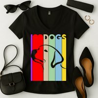 I Love Dogs Cute Dog Lovers Women's V-Neck T-Shirt