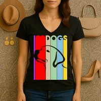 I Love Dogs Cute Dog Lovers Women's V-Neck T-Shirt