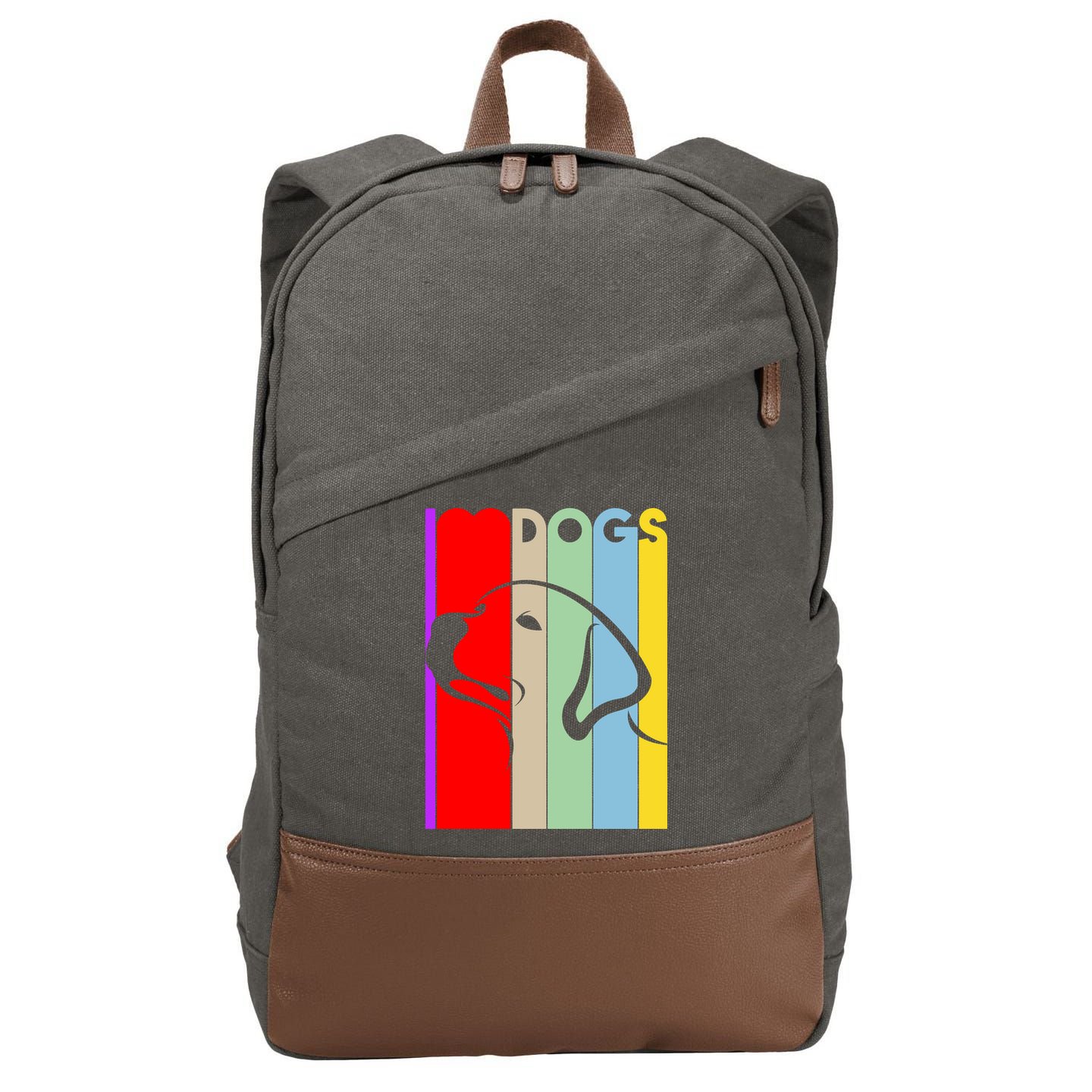 I Love Dogs Cute Dog Lovers Cotton Canvas Backpack