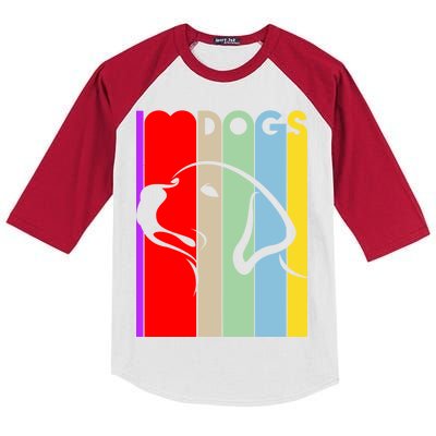 I Love Dogs Cute Dog Lovers Kids Colorblock Raglan Jersey