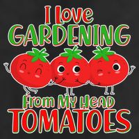 I Love Gardening From My Head Tomatoes 7 Panel Mesh Trucker Snapback Hat