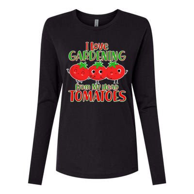 I Love Gardening From My Head Tomatoes Womens Cotton Relaxed Long Sleeve T-Shirt