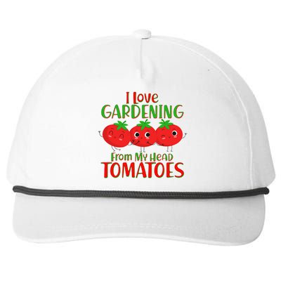 I Love Gardening From My Head Tomatoes Snapback Five-Panel Rope Hat