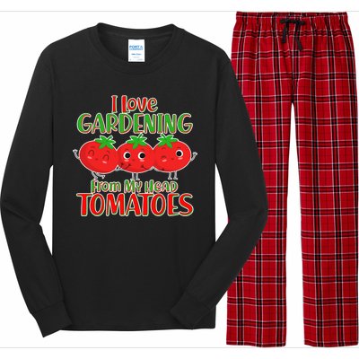 I Love Gardening From My Head Tomatoes Long Sleeve Pajama Set