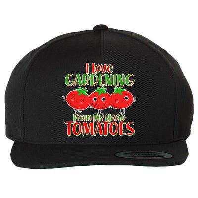 I Love Gardening From My Head Tomatoes Wool Snapback Cap