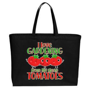 I Love Gardening From My Head Tomatoes Cotton Canvas Jumbo Tote