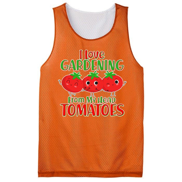 I Love Gardening From My Head Tomatoes Mesh Reversible Basketball Jersey Tank