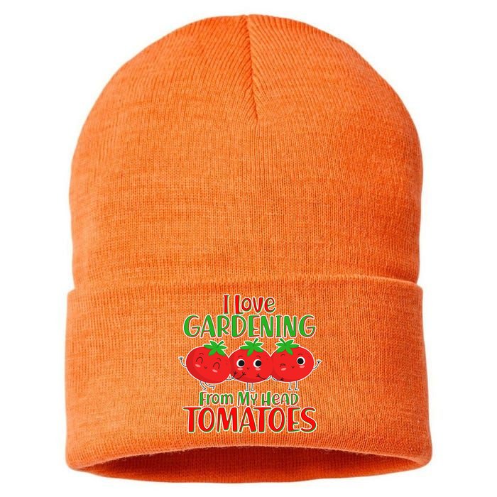 I Love Gardening From My Head Tomatoes Sustainable Knit Beanie