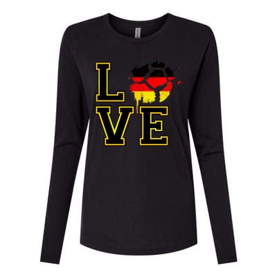 I Love Germany Futbol Soccer Womens Cotton Relaxed Long Sleeve T-Shirt