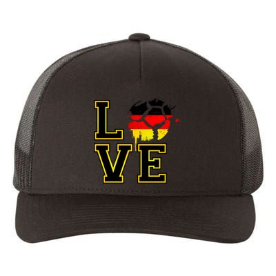 I Love Germany Futbol Soccer Yupoong Adult 5-Panel Trucker Hat