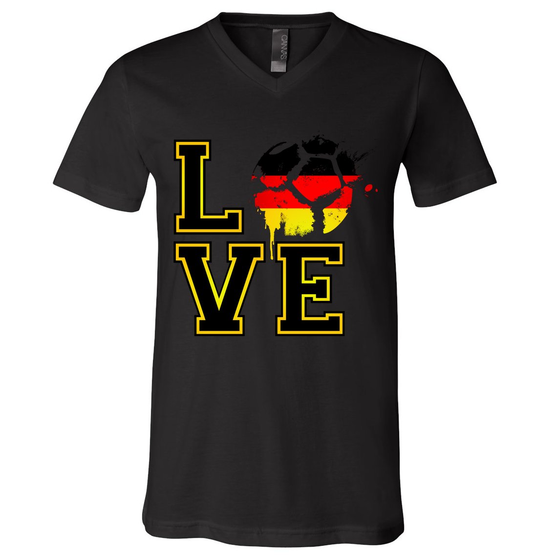 I Love Germany Futbol Soccer V-Neck T-Shirt