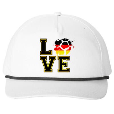 I Love Germany Futbol Soccer Snapback Five-Panel Rope Hat