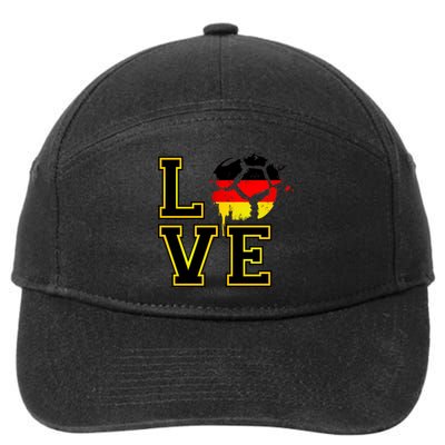 I Love Germany Futbol Soccer 7-Panel Snapback Hat