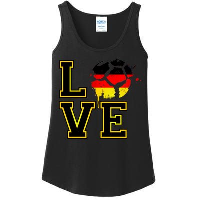 I Love Germany Futbol Soccer Ladies Essential Tank