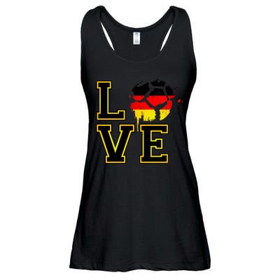 I Love Germany Futbol Soccer Ladies Essential Flowy Tank