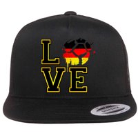 I Love Germany Futbol Soccer Flat Bill Trucker Hat