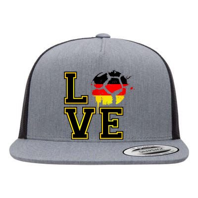 I Love Germany Futbol Soccer Flat Bill Trucker Hat