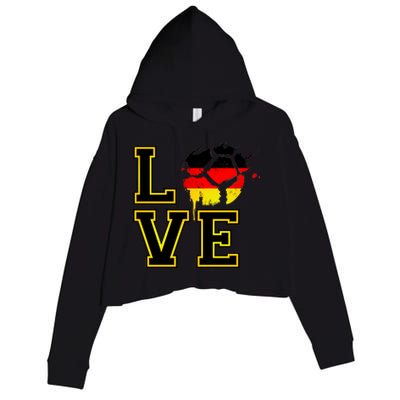 I Love Germany Futbol Soccer Crop Fleece Hoodie