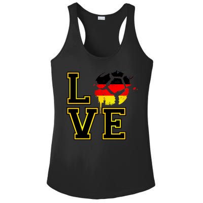 I Love Germany Futbol Soccer Ladies PosiCharge Competitor Racerback Tank