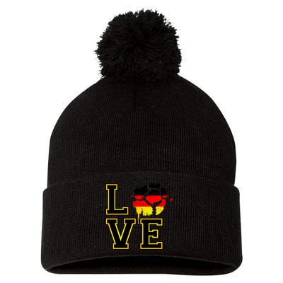 I Love Germany Futbol Soccer Pom Pom 12in Knit Beanie