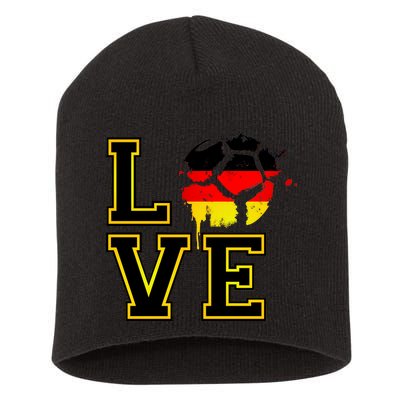 I Love Germany Futbol Soccer Short Acrylic Beanie