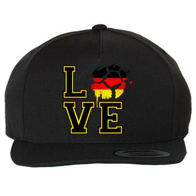 I Love Germany Futbol Soccer Wool Snapback Cap