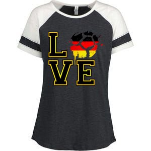 I Love Germany Futbol Soccer Enza Ladies Jersey Colorblock Tee