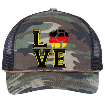 I Love Germany Futbol Soccer Retro Rope Trucker Hat Cap