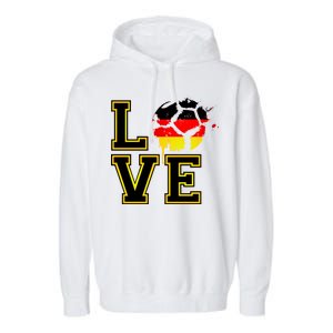 I Love Germany Futbol Soccer Garment-Dyed Fleece Hoodie