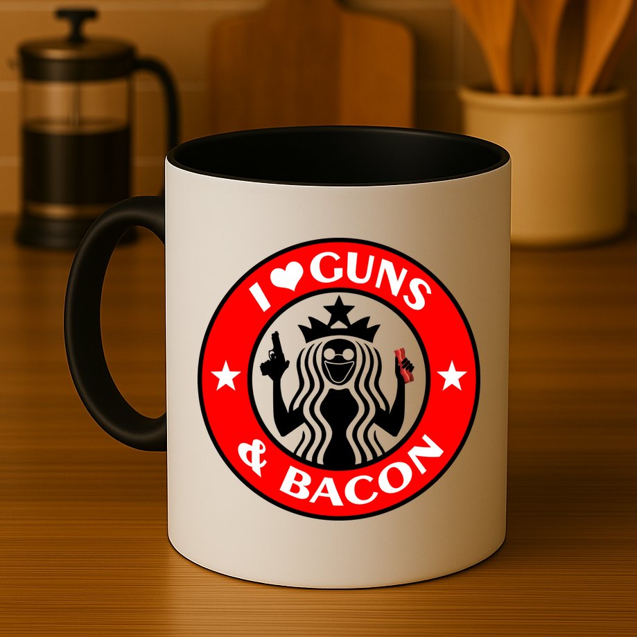 I Love Guns And Bacon Mug