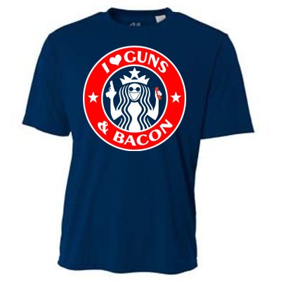 I Love Guns And Bacon Cooling Performance Crew T-Shirt