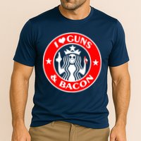 I Love Guns And Bacon Cooling Performance Crew T-Shirt