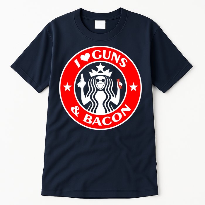 I Love Guns And Bacon Tall T-Shirt