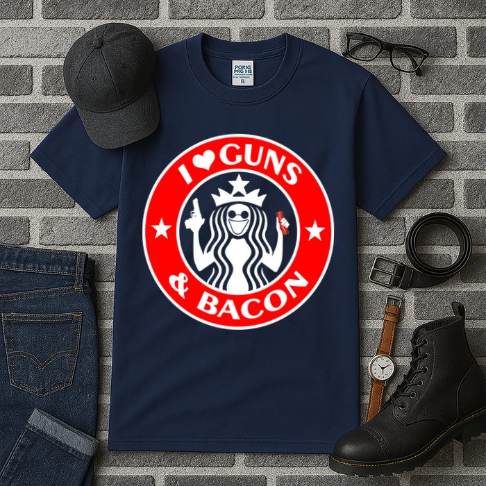 I Love Guns And Bacon Tall T-Shirt